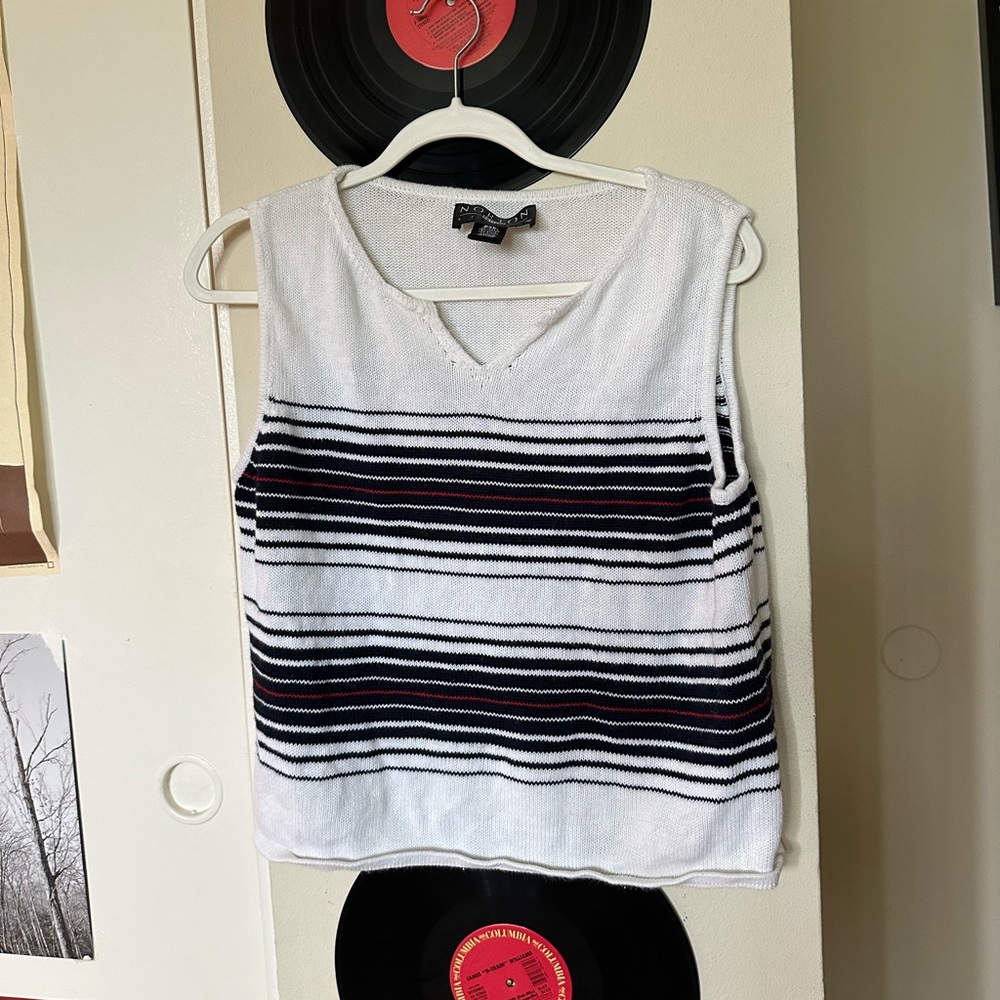 vintage striped knit tank top